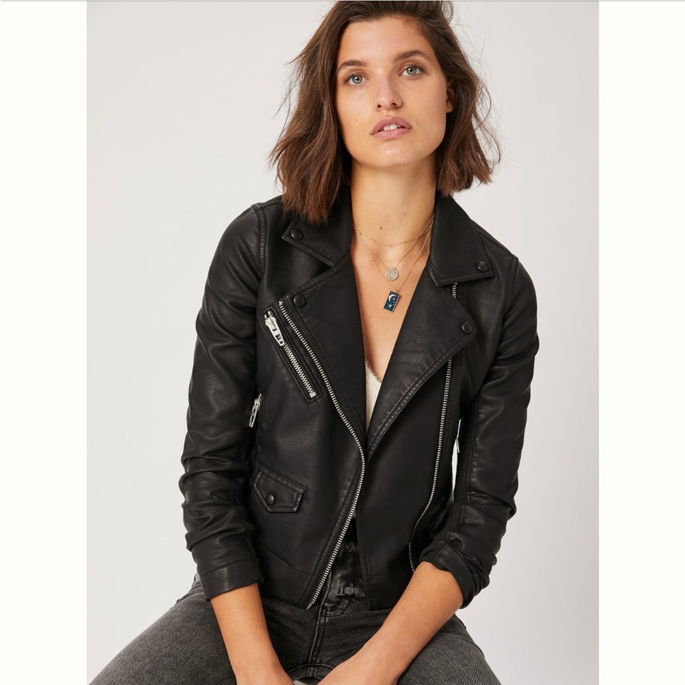 Blank NYC vegan leather moto jackets size large